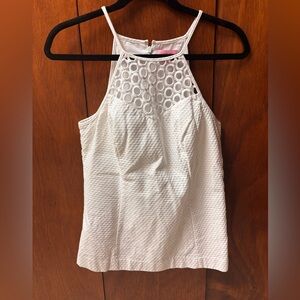 Lilly Pulitzer “Larina” White Crochet Tank Top – Size 4